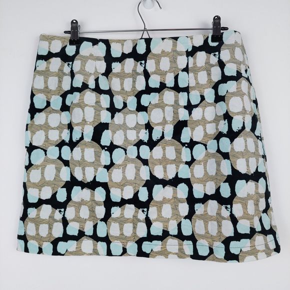 White Stuff Lula Spot Velvet Skirt Size 16 UK Abstract Mini Blue Black Beige New - Picture 7 of 10